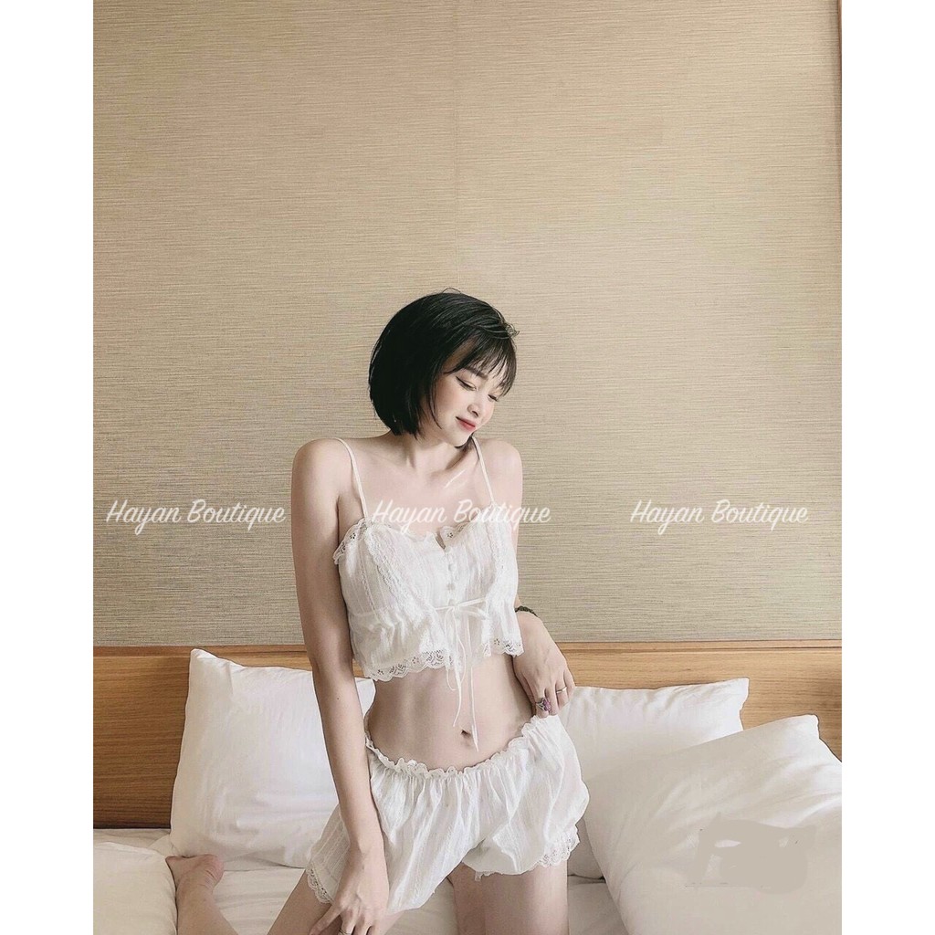 HT32 Đồ ngủ sexy 2 dây thô đũi mềm mại, bộ ngủ mặc nhà quyến rũ HT32