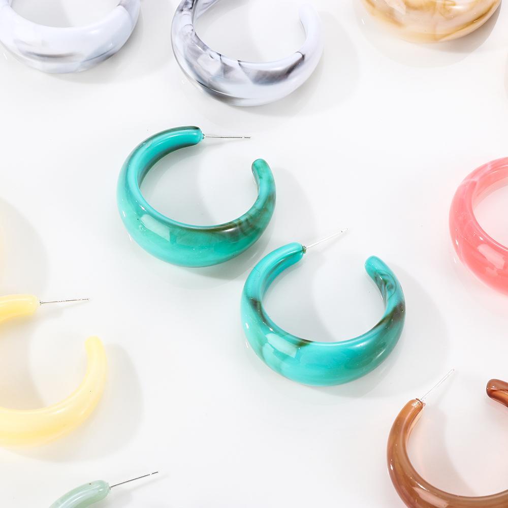 Bông Tai Dạng Vòng Acrylic Nhiều Màu Thời Trang Cho Nữ