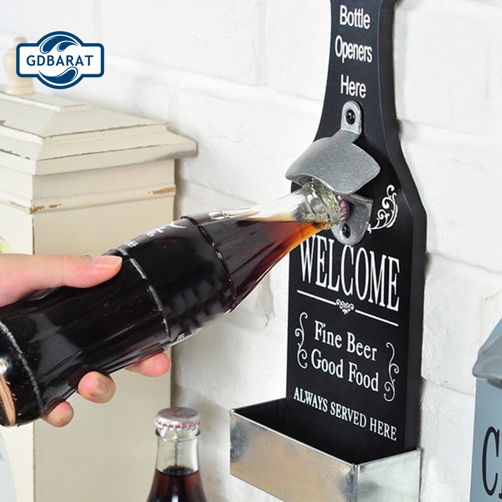 [NYCA Stock] Dụng Cụ Mở Nắp Chai Bằng Gỗ Cổ Điển Trang Trí Tường Nhà Hàng