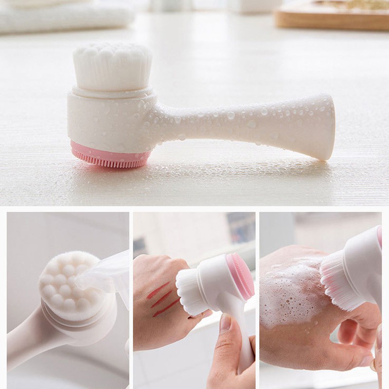 [Hàng mới về] Bàn Chải Silicon Mềm Rửa Mặt Massage Loại Bỏ Mụn Đầu Đen An Toàn Tiện Dụng