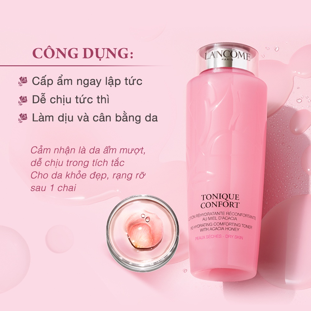 [CÓ BILL US] LANCÔME - Nước dưỡng làm mềm da Lancome Tonique Confort Re-Hydrating Comforting Toner With Acacia Honey