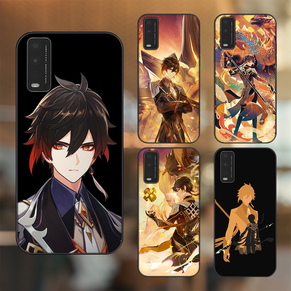 Ốp lưng Vivo Y20, Y20s, Y12s viền đen in hình Zhongli Genshin Impact