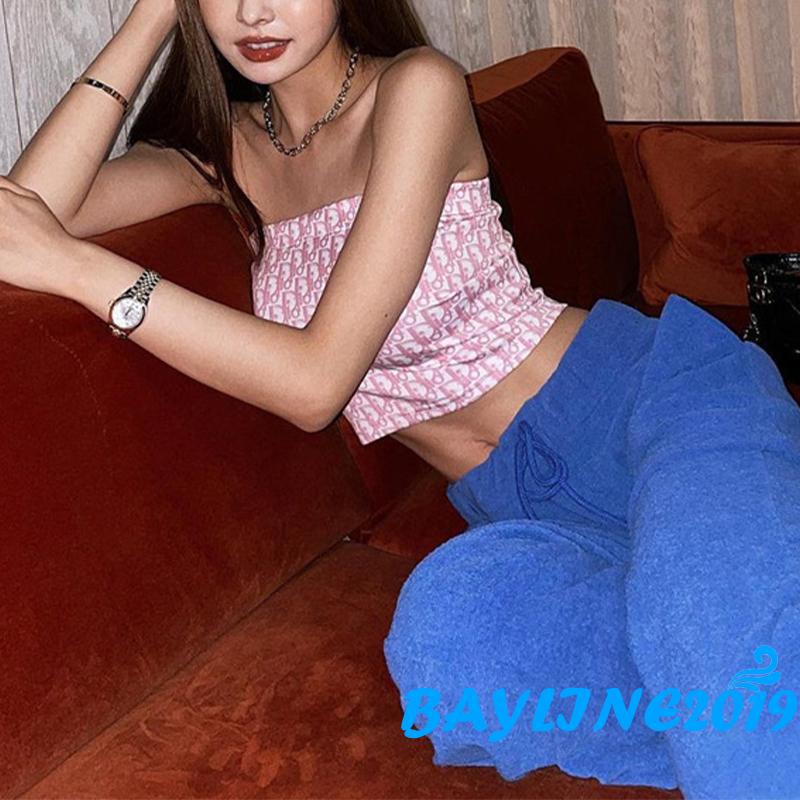 Áo Lửng Cổ Vuông In Chữ Thời Trang Dành Cho Nữ