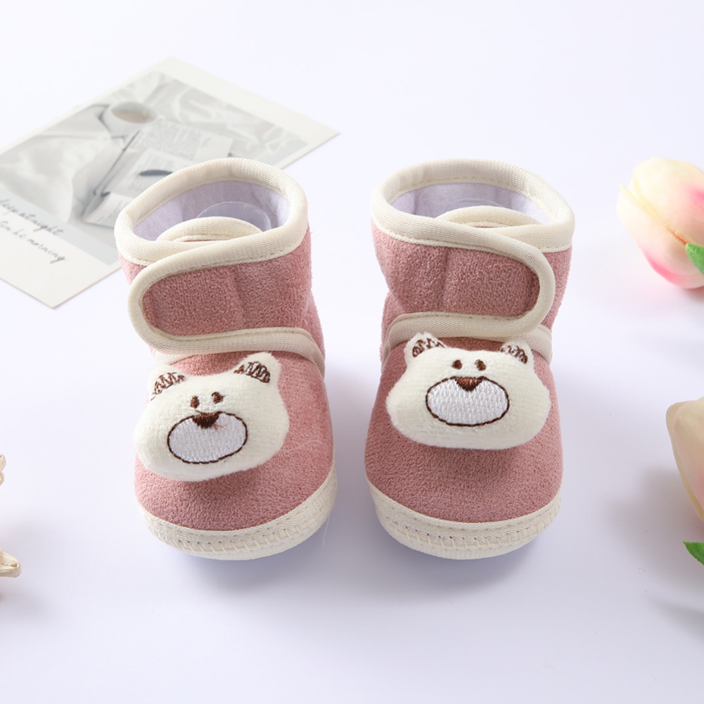 Giày bốt đế mềm hình gấu hoạt hình cho bé trai/gái từ 0-12 tháng tuổi