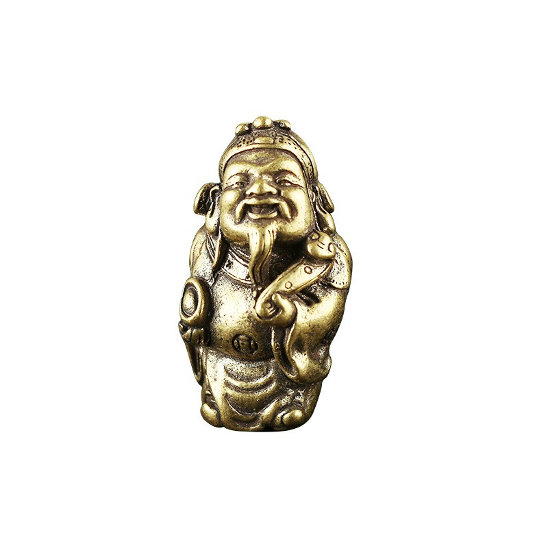 Tượng Đồng Phong Thủy Hình Ông Thần Tài, Trang Trí Đem Lại May Mắn (Kích Thước: 4.1cm x 2.2cm)