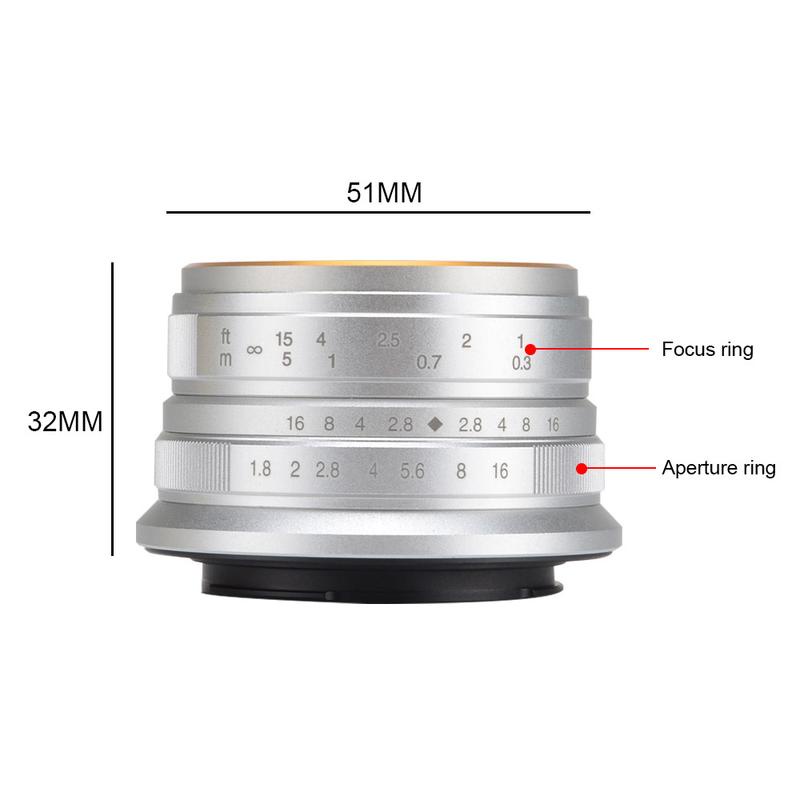 (CÓ SẴN) Ống kính 7Artisans 25mm F1.8 - Dùng Sony E, Fujifilm, Canon EOS-M và Panasonic Olympus M43