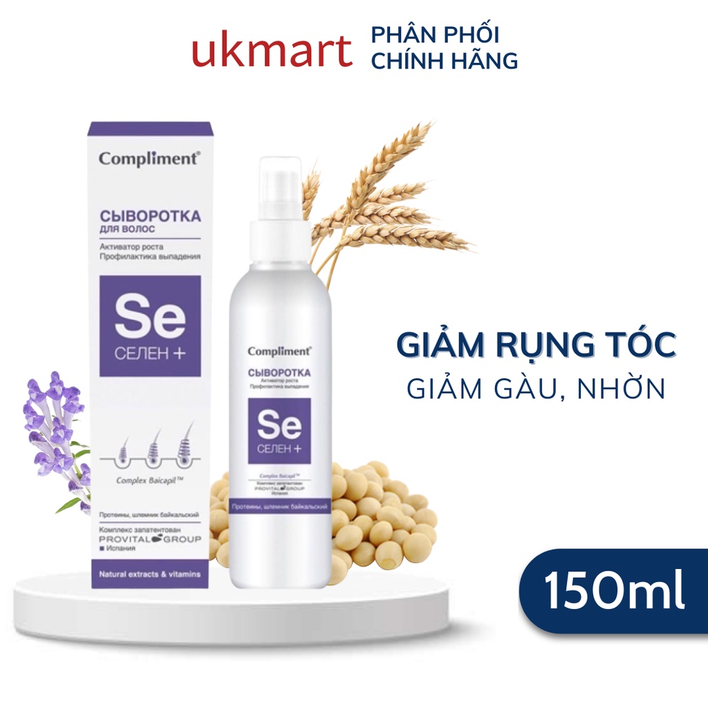 Xịt Tóc và Serum Tóc Compliment Selen Ngăn Ngừa Và Giảm Rụng, Hỗ Trợ Mọc Tóc