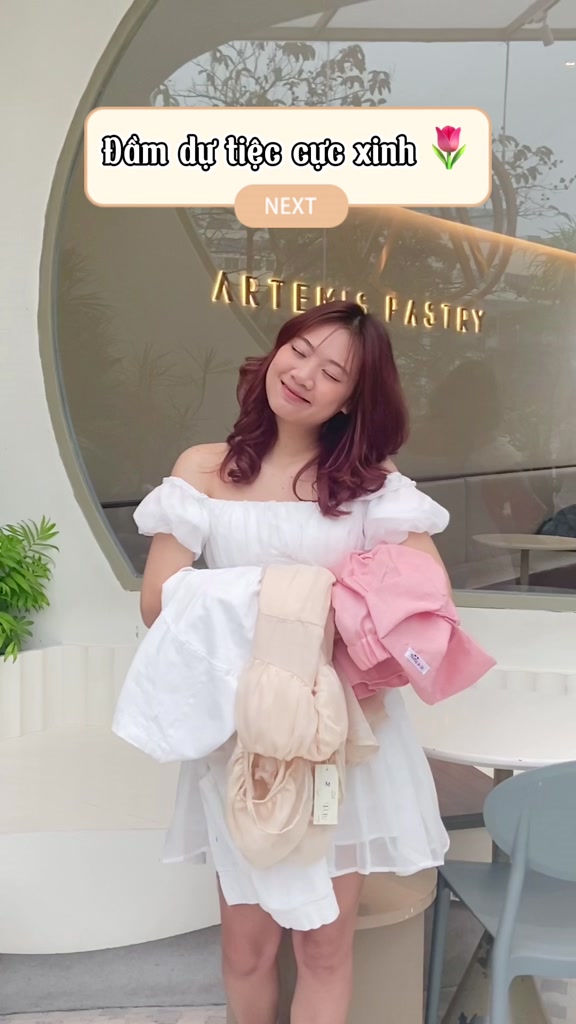 Đầm trắng baby dáng xòe, váy tiểu thư kiểu dáng vintage hàn quốc minstore365 | BigBuy360 - bigbuy360.vn