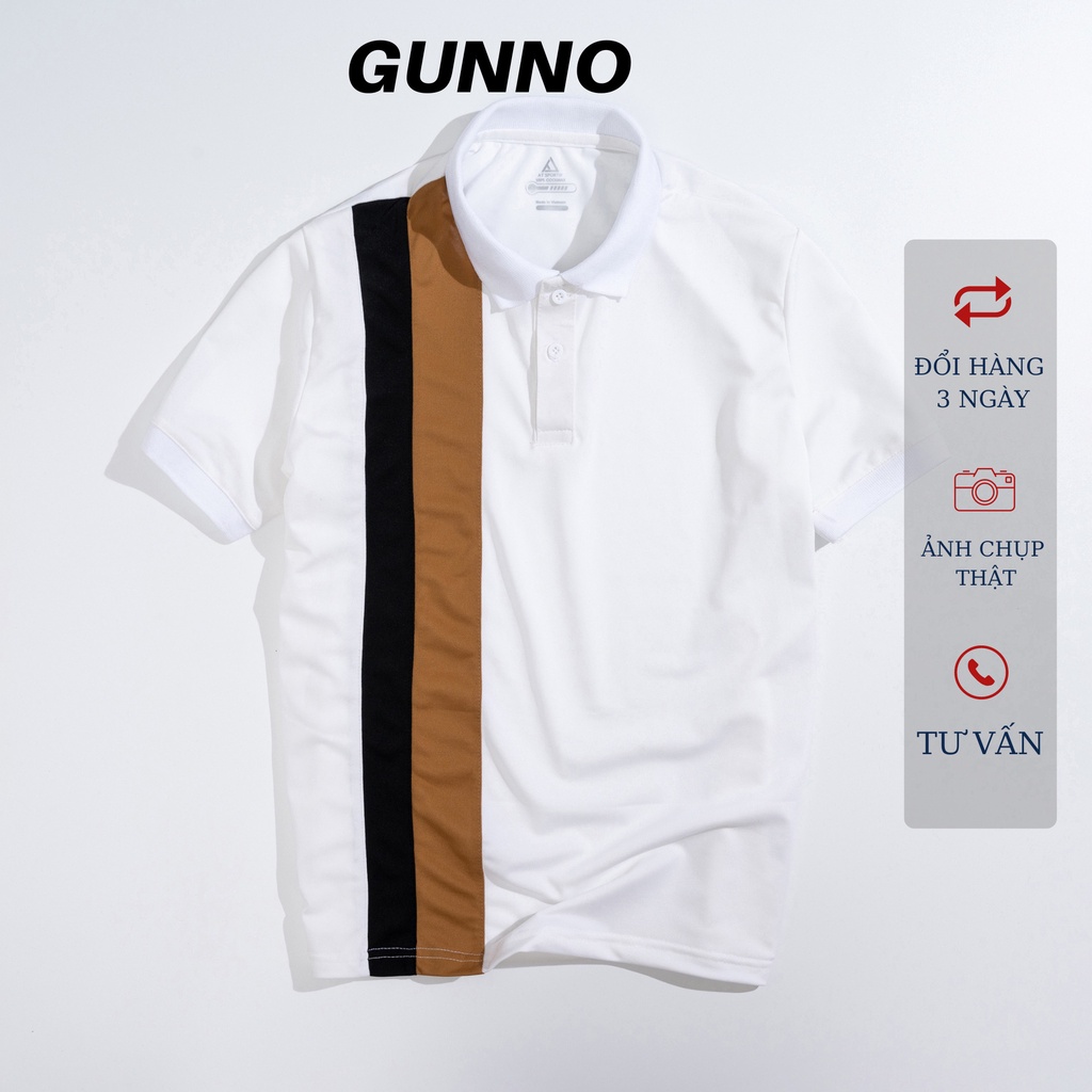 Áo polo nam GUNNO vải cvc dày dặn thấm hút nhanh bền màu không nhăn co giãn tốt