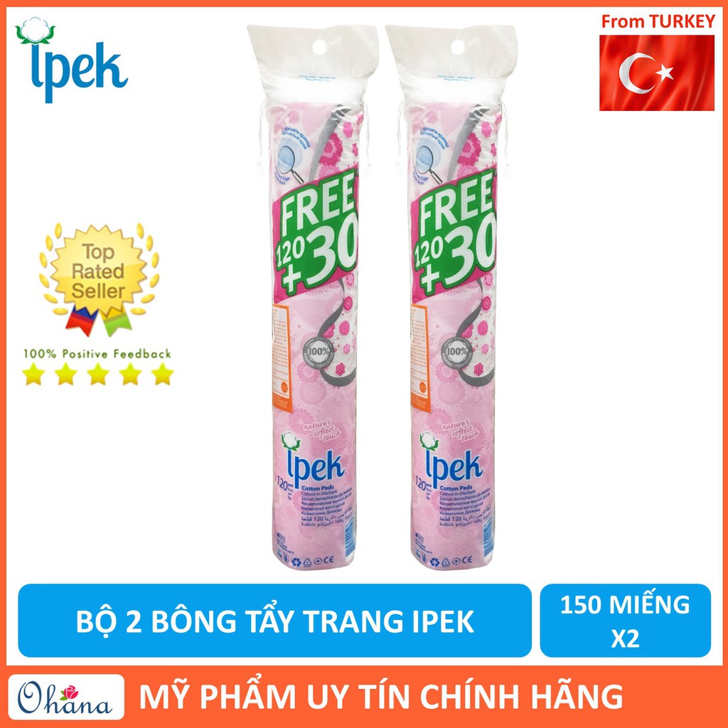 Combo 2 Bông Tẩy Trang IPEK 150 Miếng (Thổ Nhĩ Kì)