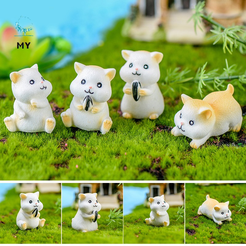 Mô Hình Chú Chuột Hamster Mini Dễ Thương Trang Trí Sân Vườn