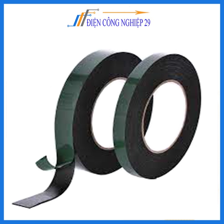 Băng dính 2 mặt 2cm màu xanh siêu dính