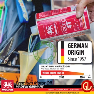 Dầu nhớt Wolver Racing 10W40 API SL Đức German Lubricant