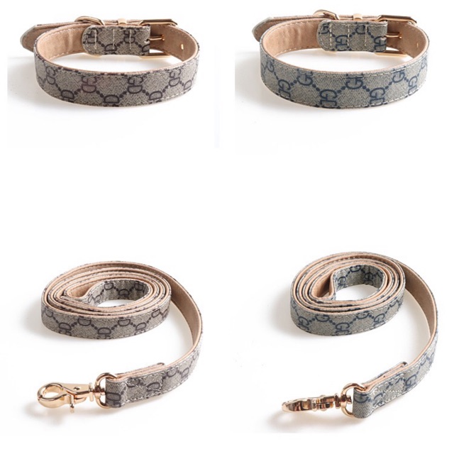 Vòng cổ và dây dắt hiệu gucci cho cún