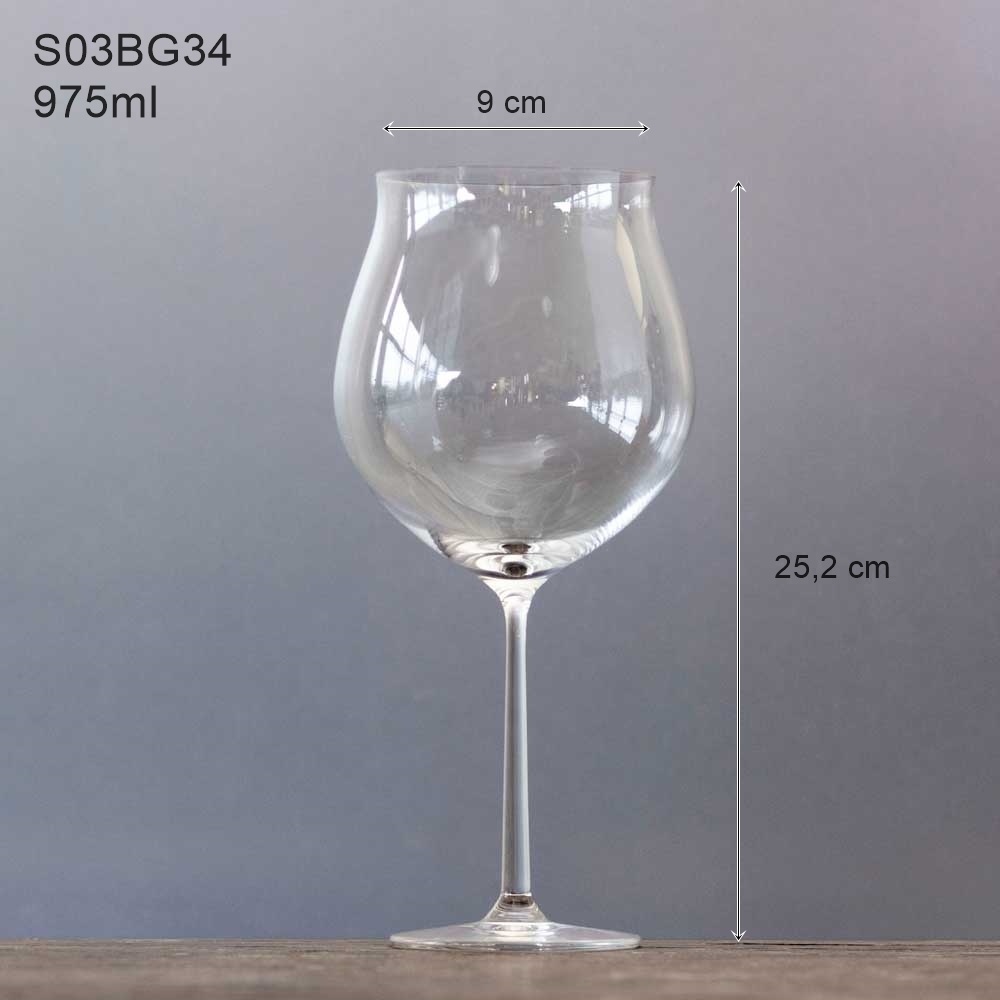 Bộ 6 Ly Uống Rượu Vang Đỏ Pha Lê Cao Cấp Lucaris Burgundy Grande 975ml Nhập Khẩu Chính Hãng Độ Bền Cao Shanghai S03BG34