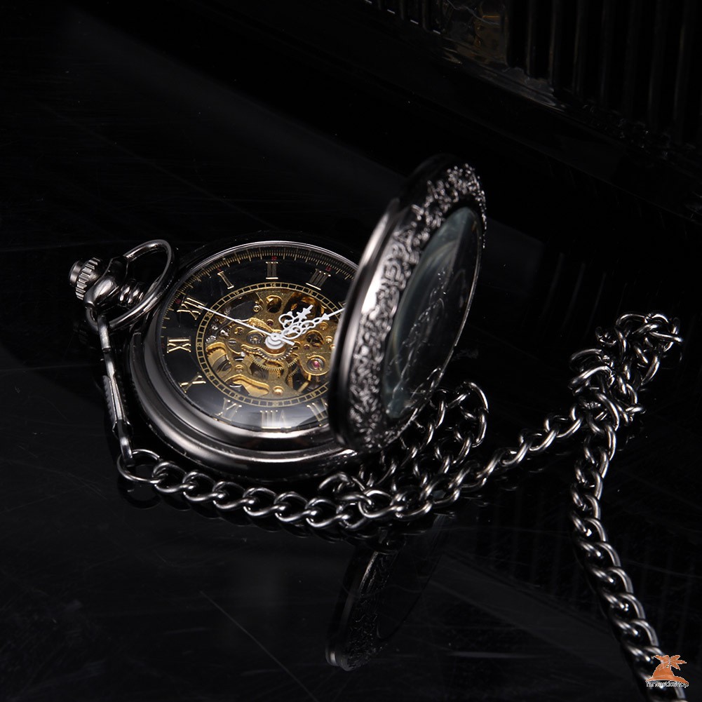 #Đồng hồ bỏ túi# Men Women Quartz Pocket Watch Retro Glass Rome Number Dial with Chain