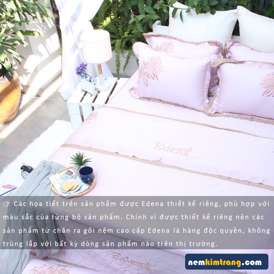 Bộ Ga  Nệm Tencel Edena Mẫu 740 - CHÍNH HÃNG, CAO CẤP