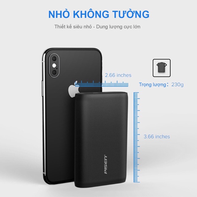 Sạc Dự Phòng Pisen Easy Power 5C - Chính Hãng(Bh 18 Tháng)