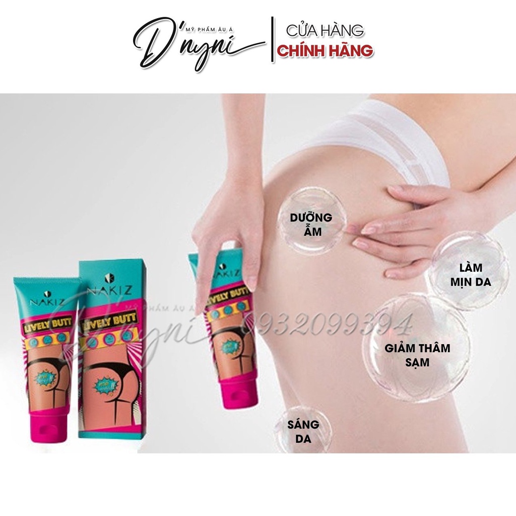 Kem NAKIZ LIVELY BUTT 100g Dưỡng Da Giảm Thâm Mụn Mông, Bẹn, Nách, Lưng, Nhũ Hoa, Khuỷ Tay, Đầu Gối Thái Lan