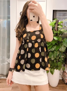 Áo 2 dây chấm bi