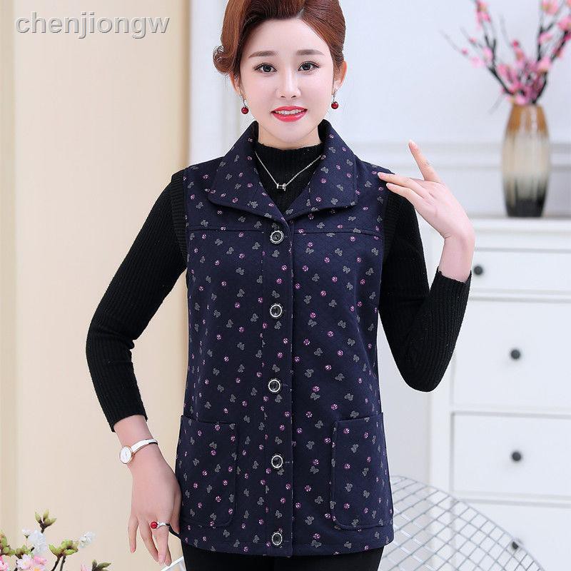 Áo Khoác Vest Mỏng Thời Trang Xuân Thu Cho Phụ Nữ Trung Niên 50 Tuổi