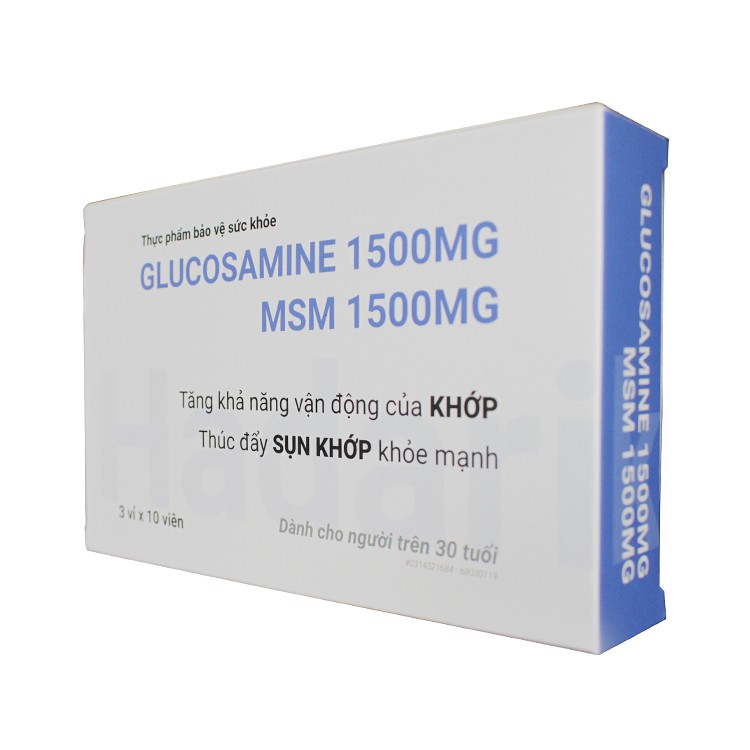 Hadariki Glucosamine 1500mg MSM 1500mg hỗ trợ xương khớp 30 Viên