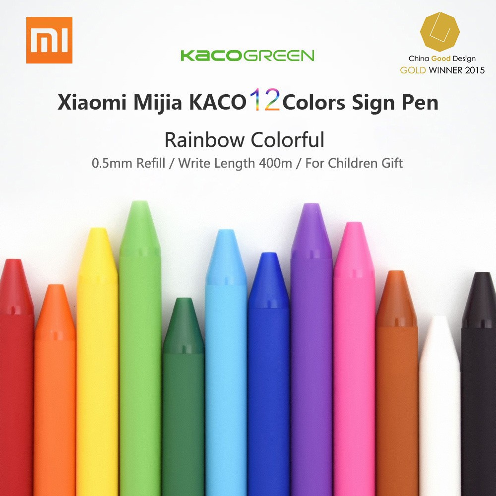 Bút kí tên cầu vồng Xiaomi mijia kaco 12 màu