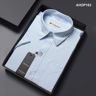 Áo sơ mi nam ngắn tay họa tiết sọc dọc form chuẩn classic chất vải mềm mịn , thoáng mát size từ 50-85kg ahop16