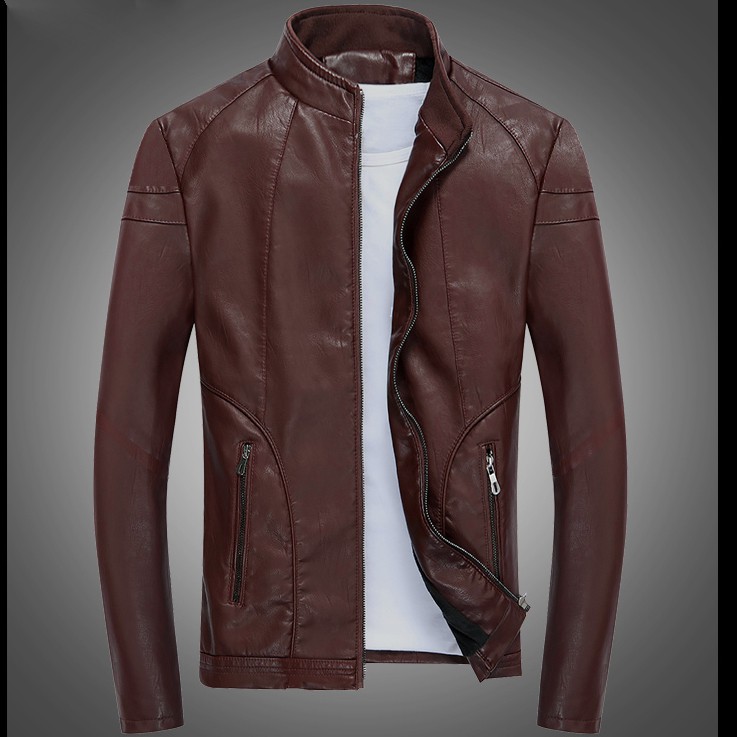 ÁO KHOÁC DA NAM LÓT LÔNG CAO CẤP AD14-ĐEN