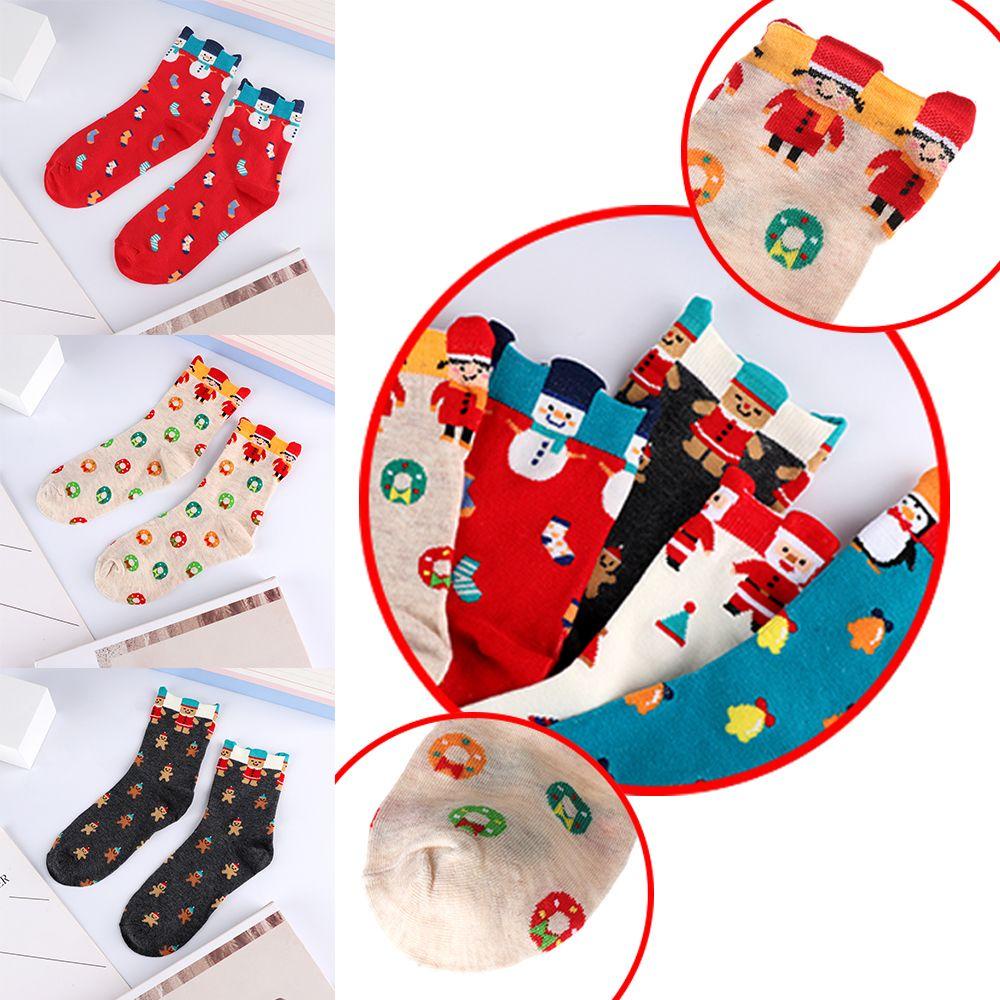 DIACHAVN Vớ Cotton Mềm Mại Nhiều Màu Họa Tiết Giáng Sinh Cho Nữ