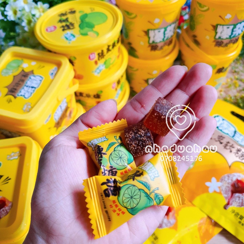 Lẻ dùng thử 1 viên kẹo dẻo ô mai quýt/ ô mai chanh muối nhân chảy WOW Hongkong hot tiktok