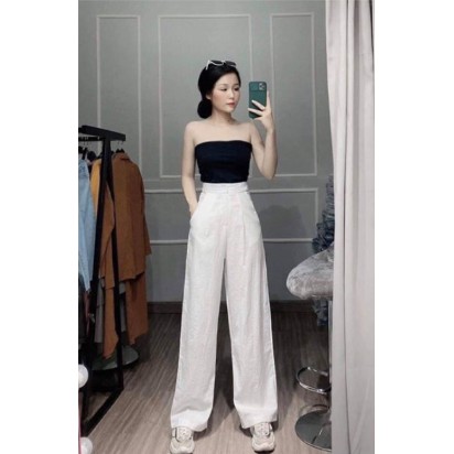 Quần Suông Chất Đũi 💖FREESHIP💖 Quần Ống Rộng Bó Eo Chun Sau Hách Dáng - SP26 | BigBuy360 - bigbuy360.vn