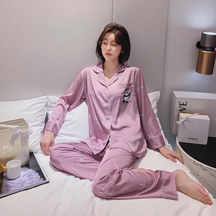 Đồ ngủ Pijamas, đồ bộ nữ dài tay mặc nhà chất liệu lụa cao cấp | BigBuy360 - bigbuy360.vn