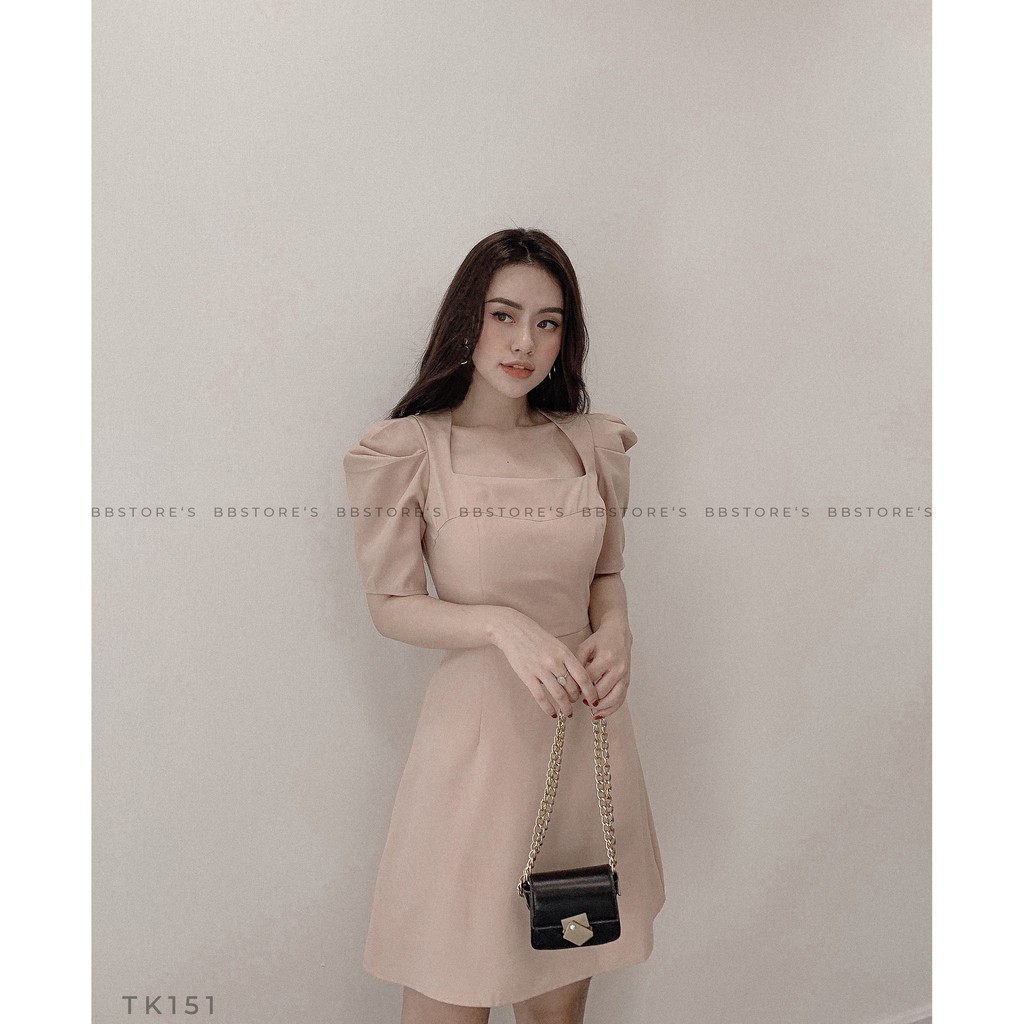 [Mã SKAMA06 giảm 8% tối đa 50K đơn 250K] [BBSTORE'S] Đầm Cổ Vuông Cột Nơ Sau - TK151 | BigBuy360 - bigbuy360.vn