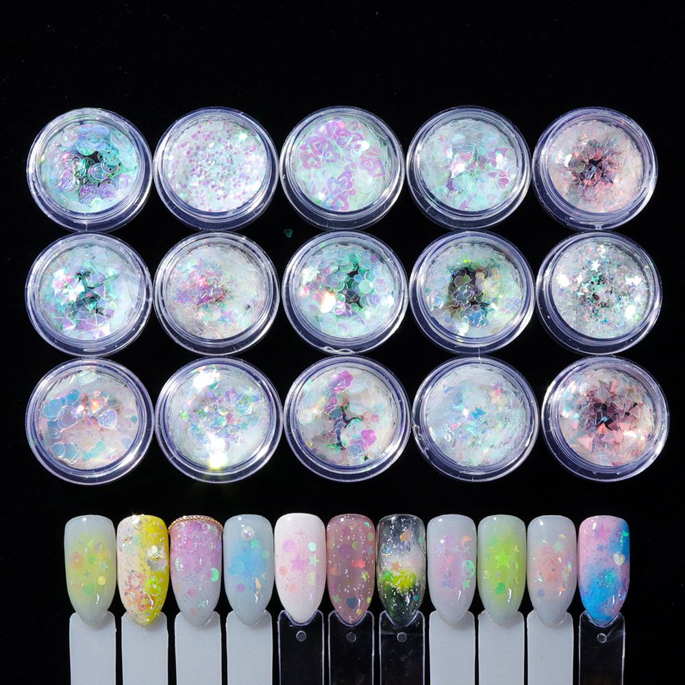 Lọ kim sa làm móng nghệ thuật hình trái tim/ngôi sao/bông hoa 3D DIY