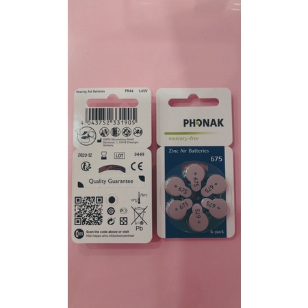 Pin máy trợ thính size 675 Phonak