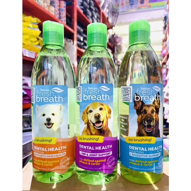 Nước Uống Sạch Răng Thơm Miệng Cho Chó Mèo Tropiclean 473ml