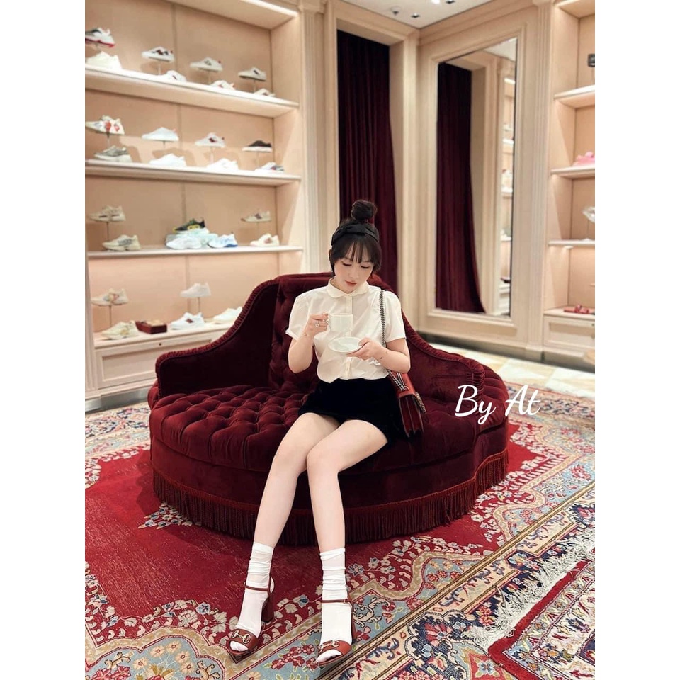 Sơ mi cộc tay cổ sen hàng loại 1 siêu xinh