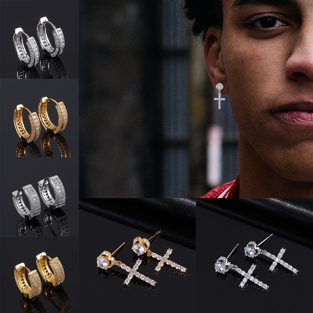 Khuyên Tai Tròn Đính Đá Zircon Thời Trang