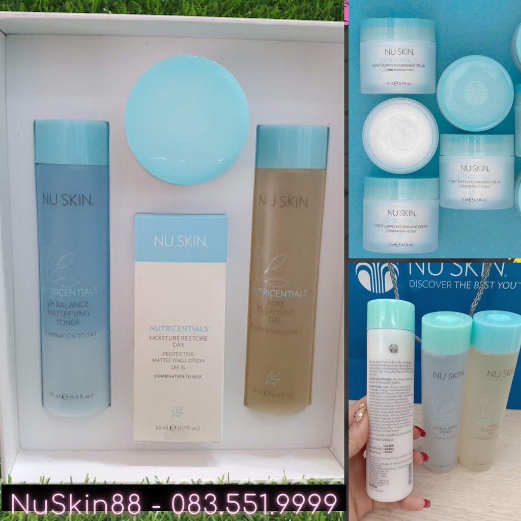 [ CHÍNH HÃNG 100% ] [INBOX NHẬN GIÁ SỈ] Bộ 4 sp Nutricentials cho da dầu Nuskin NuSkin 88