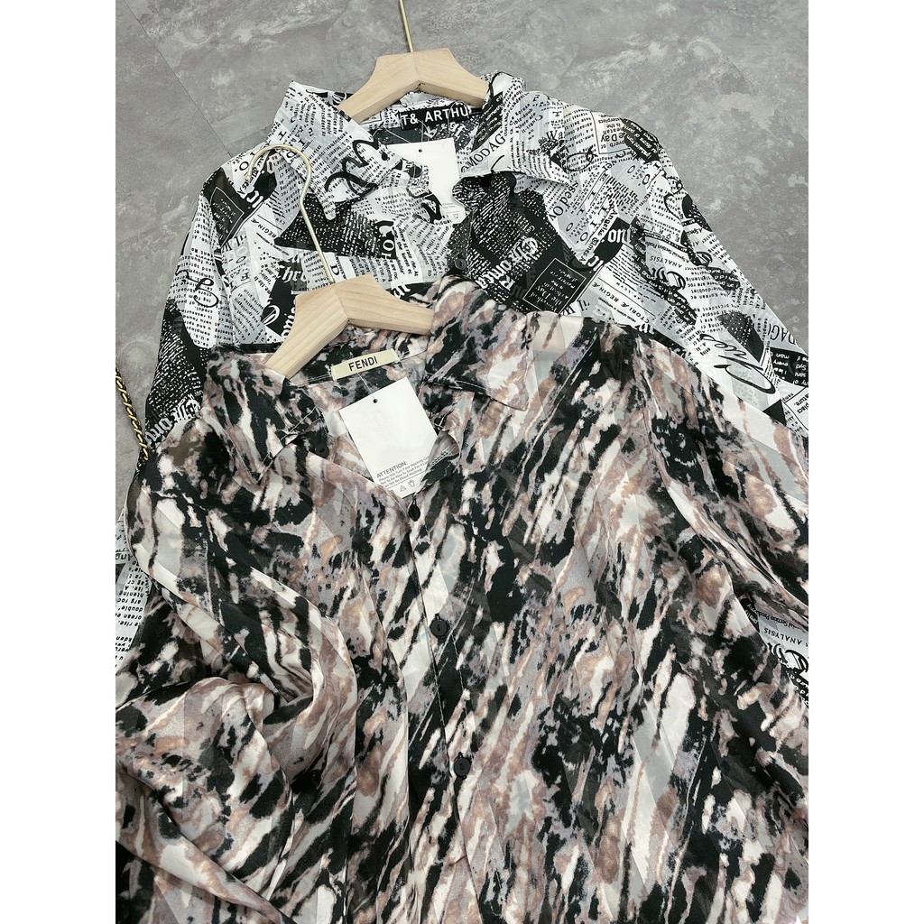 [Mã WASTUP giảm 10% tối đa 30K đơn 99K] Sơ Mi Lụa Họa Tiết Loang Báo | BigBuy360 - bigbuy360.vn