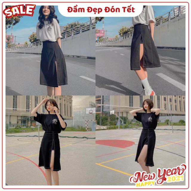 Chân váy Hyon Skirt hack chân siêu dài - dáng váy suông dễ mix sau lưng phối chun co giãn kèm ảnh thật | BigBuy360 - bigbuy360.vn