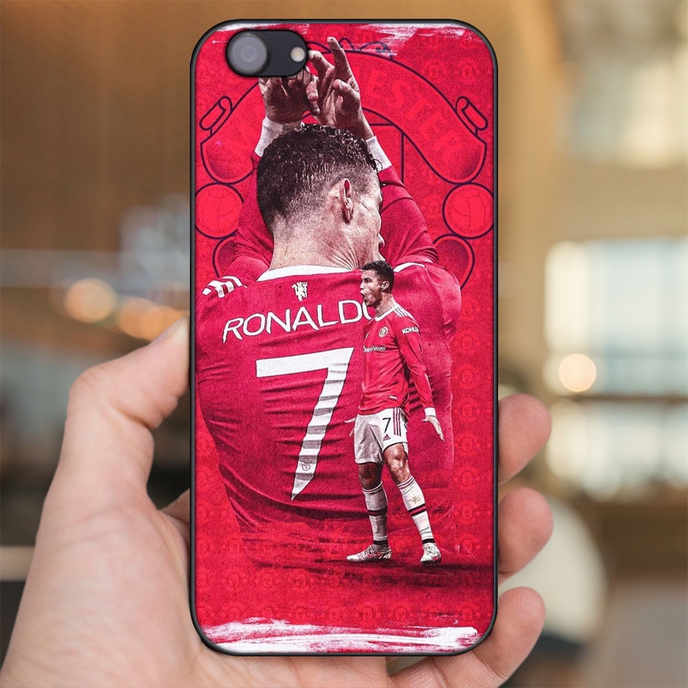 Ốp lưng Oppo F7 Youth viền đen in hình Cristiano Ronaldo MU Manchester United CR7