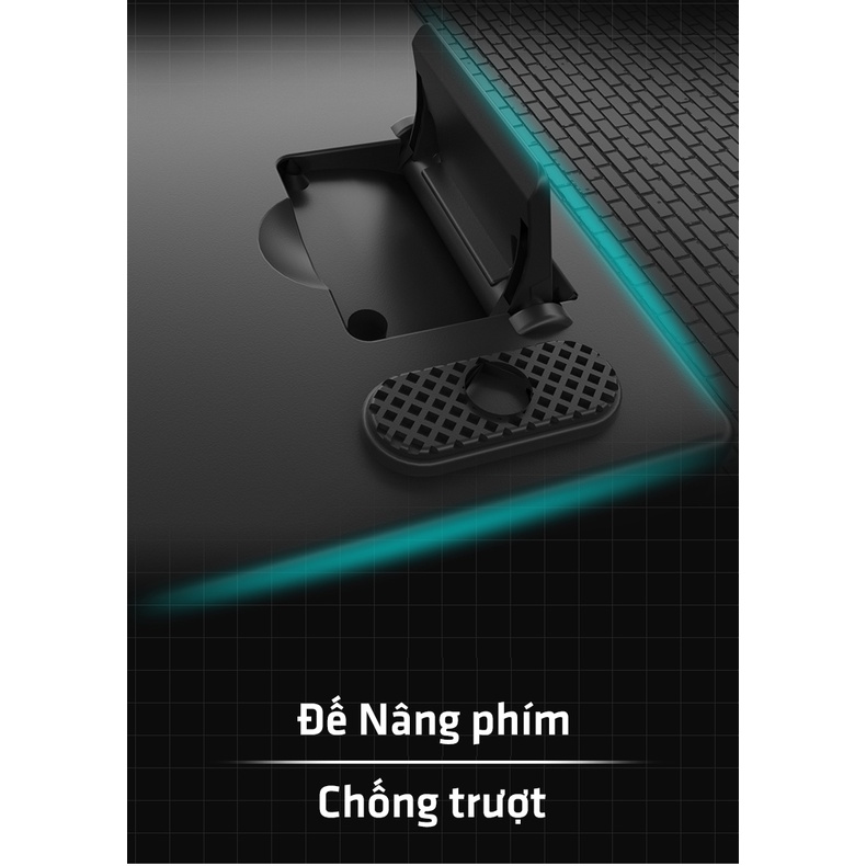 Bàn phím cơ Gaming Leaven K550 Blue Switch TKL 87 phím , LED Rainbow , chống nước