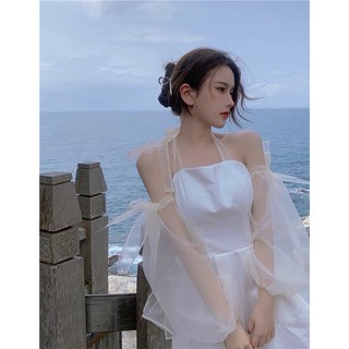 váy 2 dây thắt nơ voan