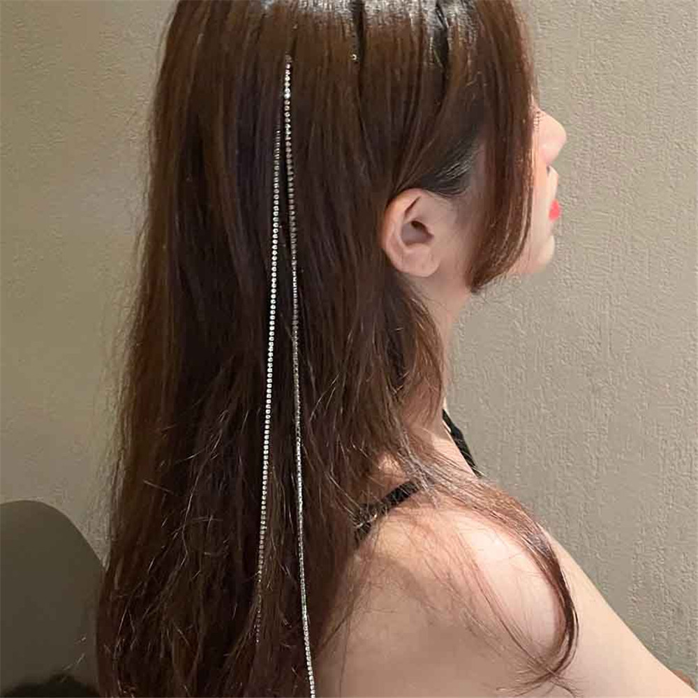 Kẹp Tóc Dây Đính Đá Lấp Lánh Phong Cách Hàn Quốc