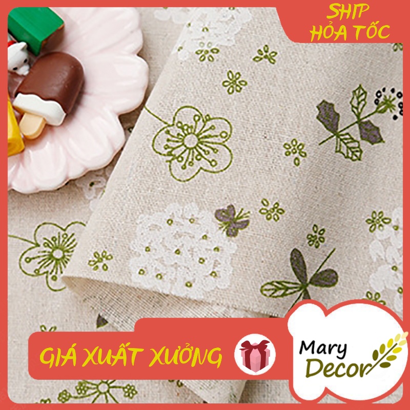 Vải linen họa tiết Cẩm tú cầu trắng V-E02