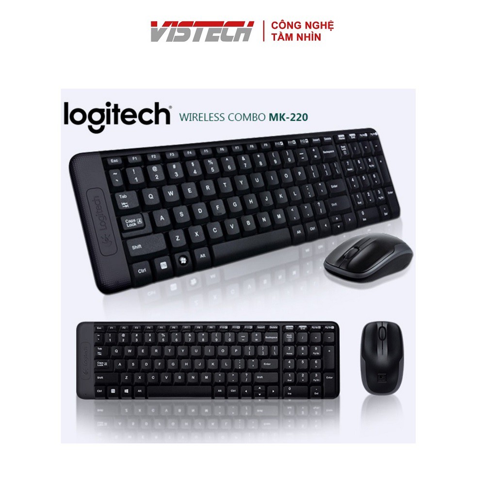 Bộ Bàn Phím Không Dây Logitech MK220