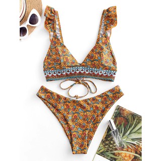 Set bikini hai mảnh in hoa gợi cảm cho nữ