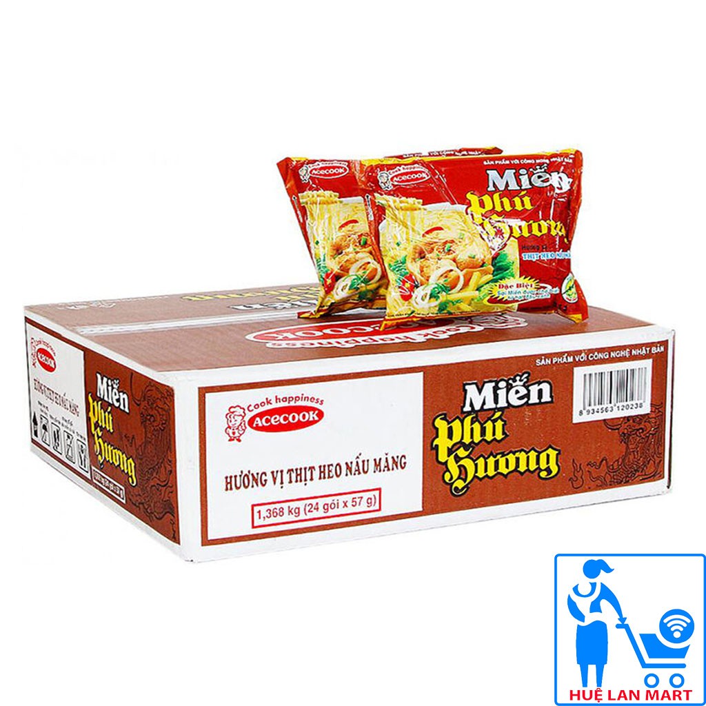 Miến Phú Hương Vị Thịt Heo Nấu Măng Thùng 24 Gói x 57g/gói